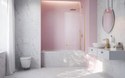 Radaway Idea Brushed Gold PNJ II szálcsiszolt arany kádparaván 80 átlátszó