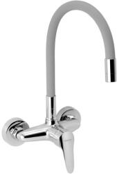 FERRO fali mosogató csaptelep, flexibilis, szürke (94480, 0S)