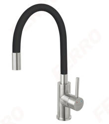 FERRO Zumba álló mosogató csaptelep, flexibilis, fekete (BZA4BSS)