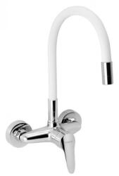 FERRO fali mosogató csaptelep, flexibilis, fehér (94480, 0B)