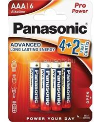 Panasonic PRO POWER tartós elem AAA, alkáli, 6db/csomag (LR03PPG/6BP_4+2F) (LR03PPG/6BP_4+2F)