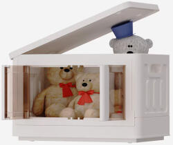 FLEXISPOT Tárolódobozok fedéllel és átlátszó ajtóval, összecsukható műanyag ST1, Fehér (ST1W)