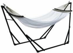 Art Poliészter függőágy acél tartóval, huzattal, fehér, 263x89x100 cm