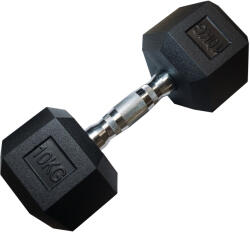  Egykezes hatszögletű HEX súlyzó 10 kg gumírozva