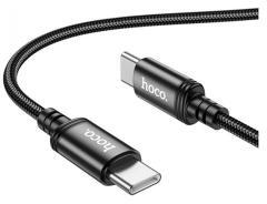 hoco. X89 adatkábel (Type-C - Type-C, 60W, gyorstöltő, cipőfűző, 100cm) FEKETE (167147)