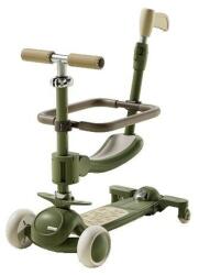  7 az 1-ben gyerek babakocsi roller, Alista Home, összecsukható, állítható kormány, levehető alkatrészek, LED lámpák, zene, lábtartó, zöld