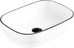 Mexen Rita pultra ültethető mosdó 45x32 cm, fehér/fekete perem 21084507 (21084507)