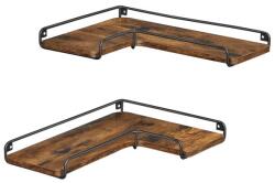 VASAGLE Fali sarokpolcok ipari stílusban 2 db szett barna/fekete (LLS831B01)