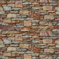 MÉDIA Öntapadó és mosható fali tapéta Különféle barna és szürke kőfal, 300 x 200 cm (FOTOTAP5317)