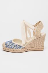 GUESS GUESS, Telitalpú espadrilles strasszkövekkel, Csontszín, Királykék, 40 (FLJCRN-FAB04-CREAM-40)