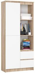 Brius Dulap cu usa, 2 sertare si 7 rafturi, PAL laminat 16 mm, 80x35x180 cm, sonoma si alb (AK-38160590-3/3) Comoda