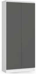 Brius Dulap cu 8 etajere, PAL laminat 16 mm, 80x35x180 cm, alb si grafit (AK-04384382-3/3) Comoda