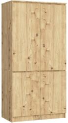Brius Dulap cu 4 usi, rafturi si bara pentru umerase, PAL laminat, 90x51x180 cm, stejar artisan (AK-12218938-3/3) Comoda