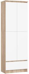 Brius Dulap pal 2 usi sertar 4 rafturi depozitare, 60x35x180 cm, organizare completa, stejar sonoma alb (AK-38161245-2/2) Comoda