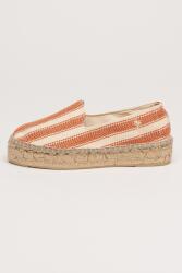 Manebi Manebi, Portofino textil espadrilles, Csontszín, Bézs, Téglavörös, 38 (H24D0000000-TERRACOTTA-STRIPES-38)