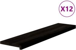 vidaXL lépcsőfokok 12 db Sötétbarna 110x30x2 cm tömör fa tölgyfa 3283047 (3283047)