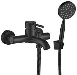 Laveo NOIA fali kádcsap falra szerelhető zuhanyszettel, fekete (BNK_711D) - konyhanet