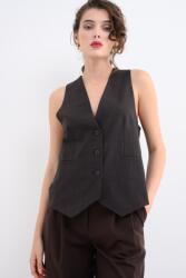 Max&Co Max&Co, Szűzgyapjú tartalmú gombos mellény, Koptatott fekete, 40 (2526156022200-001-40)