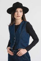 Vila Vila, Gombos farmermellény, Sötétkék, 34 (14103118-DARK-BLUE-DENIM-34)