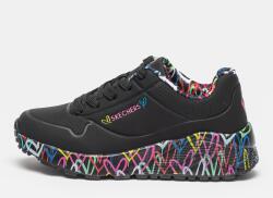 Skechers Skechers, Uno Lite - Lovely Luv műbőr sneaker, Fekete, 33 EU (314976L-BKMT-33)