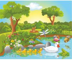 Blueback MAT Erdei állatok tapéta, gyerekrajzok5, 200 x 150 cm (BBIMG6724)