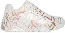 Skechers Skechers, Street szívecskés műbőr sneaker, Fehér, Aranyszín, Ezüstszín, 38 EU (314067L-NTMT-38)