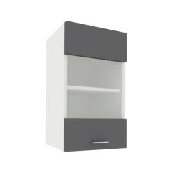 Proda Benita 1 ajtós Üveges Felső konyhaszekrény Antracit-Fehér 40x30x60 cm N (917531)