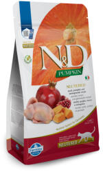 N&D Pumpkin Fürj & Gránátalma Felnőtt Száraz Macskaeledel 1, 5kg