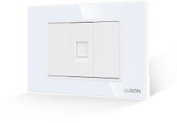 Luxion Priza Internet 1M + 2 Taste False LUXION cu Rama din Sticla, Standard Italian, 3M