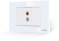 Luxion Priza Audio 1M + 2 Taste False LUXION cu Rama din Sticla, Standard Italian, 3M