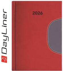 Dayliner Határidőnapló Memphis A5 napi, fehér lapokkal piros-szürke Dayliner 2026 (DL6AG-MEFA5NA-PS) - tonerpiac