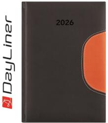 Dayliner Határidõnapló Memphis A5 napi, fehér lapokkal fekete-narancs Dayliner 2026 (DL6AG-MEFA5NA-FN) - tonerpiac