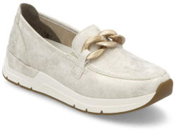 Rieker női bebújós bézs-arany mokaszin félcipő 58944-61