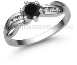  E318FBB_B - FEKETE GYÉMÁNT - GYÉMÁNTköves Fehér arany Eljegyzési gyűrű (E318FBB_B)