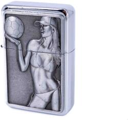 Angelo Benzines öngyújtó dombornyomott, sportos női alakot ábrázoló motívum (A-245420-6)