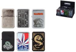 Angelo Benzines öngyújtó 24 darab, különböző mintájú klasszikus tűzköves vihargyújtó (A-245420-egész tálca)