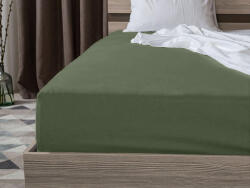  Cearsaf Jersey EXCLUSIVE cu elastic verde inchis 140 x 200 cm