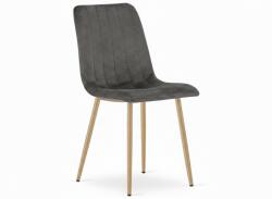  Scaun din catifea LAVA GRAPHITE GRAY, gri inchis
