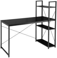  Birou cu raft LOFTY 120x60 cm, negru