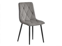 Scaun de catifea gri LIBRA SILVER GREY cu picioare negre