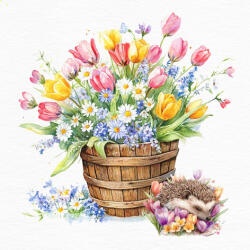  Ti-Flair Szalvéta 33x33 cm 3 Rétegű 20 Lap/Csomag Secchio Pieno Di Primavera (AAE549)