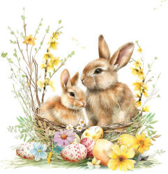  Ti-Flair Szalvéta 33x33 cm 3 Rétegű 20 Lap/Csomag Bunnies In A Basket (AAE551)