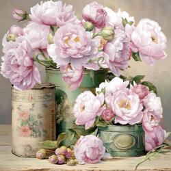  Ti-Flair Szalvéta 33x33 cm 3 Rétegű 20 Lap/Csomag Romantic Peony Cans (AAE509)