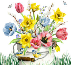  Ti-Flair Szalvéta 33x33 cm 3 Rétegű 20 Lap/Csomag Flores Frescas De Primavera (AAE550)