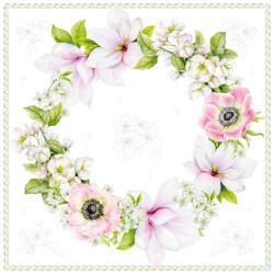  Ti-Flair Szalvéta 33x33 cm 3 Rétegű 20 Lap/Csomag Guirnalda De Magnolias (AAC660)