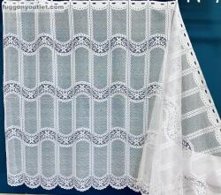 fuggonyoutlet Méteráru, Vitrázs Függöny, Zsakar, Dantel, fehér, 90 cm