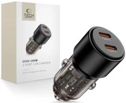 Tech-Protect CC03 2-portos autós töltő PD100W fekete (5906302361687)
