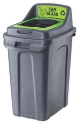 PLANET Szemetes kuka műanyag szelektív 50 literes antracit/zöld UP294-212 - suplix