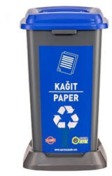 PLANET Szemetes kuka műanyag szelektív 50 literes antracit/kék UP900-215 - suplix