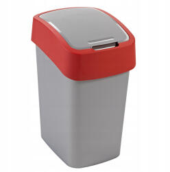 Keter Szemetes kuka billenő fedéllel műanyag 10 literes Curver ezüst/piros (49767)